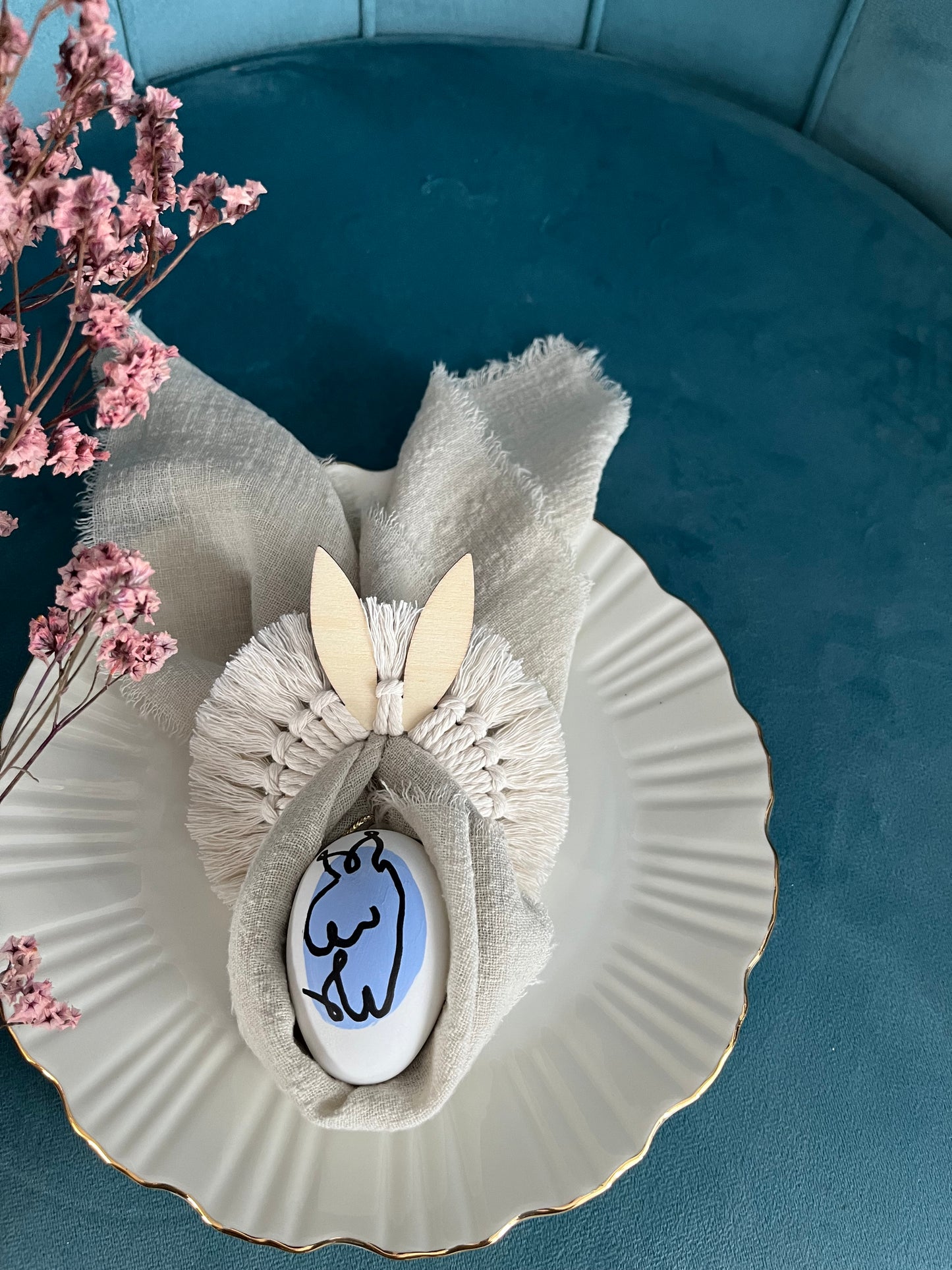 Serviettenring Boho Stil | Makramee Tisch Osterdekoration