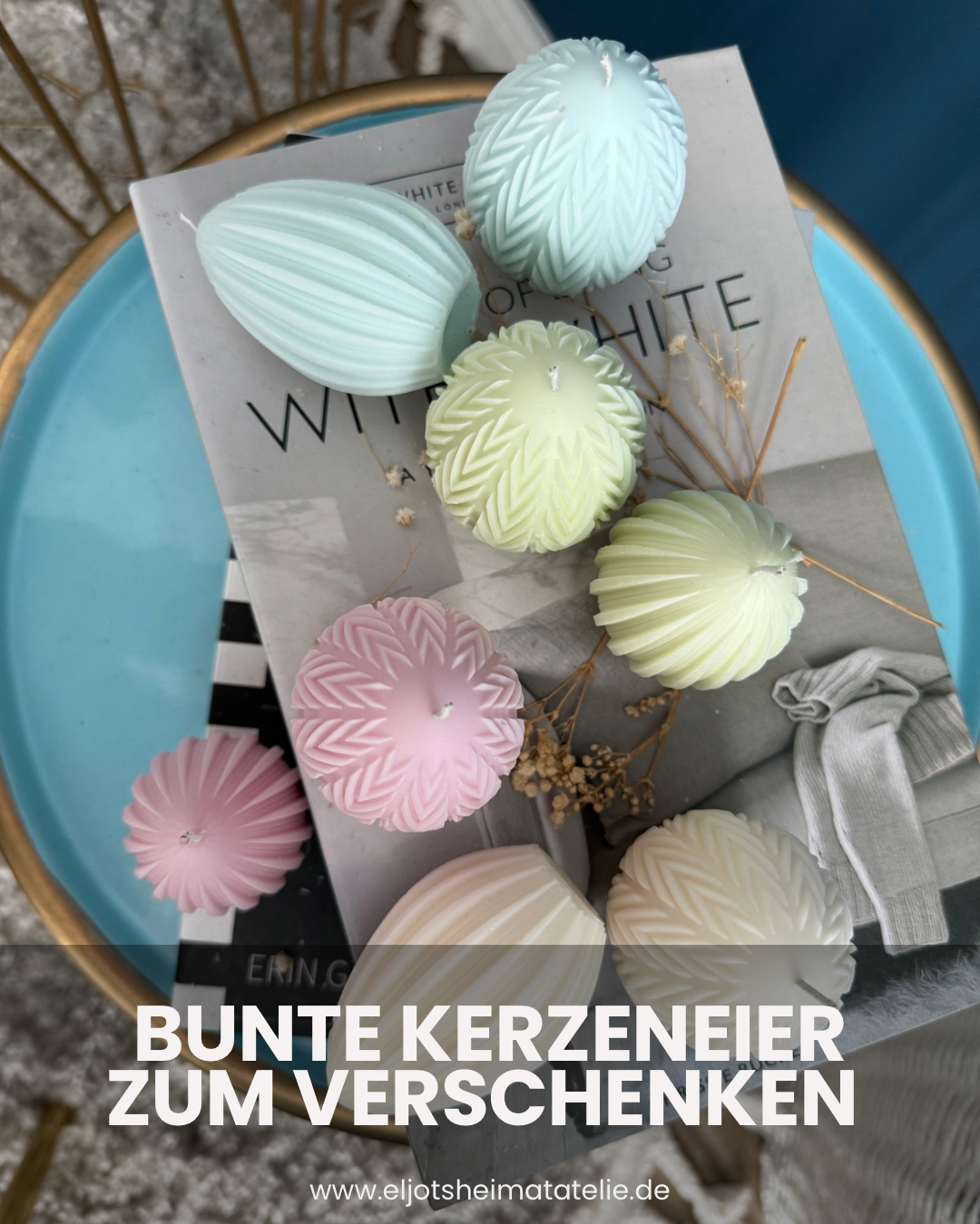 Eierschalen Kerzenhalter inkl. Trockenblumen als Osterdeko oder Ostergeschenk