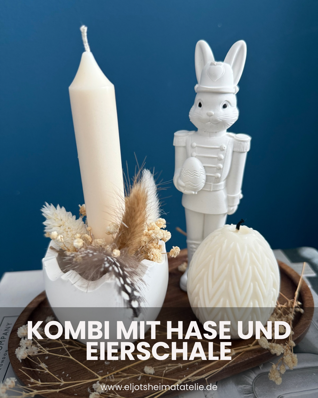 Hasensoldat inkl. Ostereier Kerzen | Minimalistisch