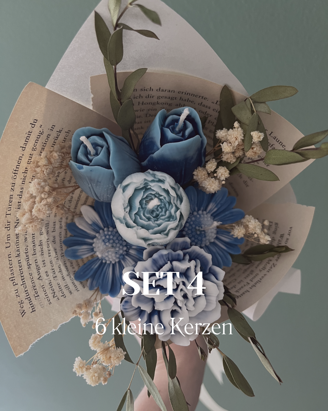 Blumenstrauß Duftkerzen inkl. Trockenblumen | Book Edition