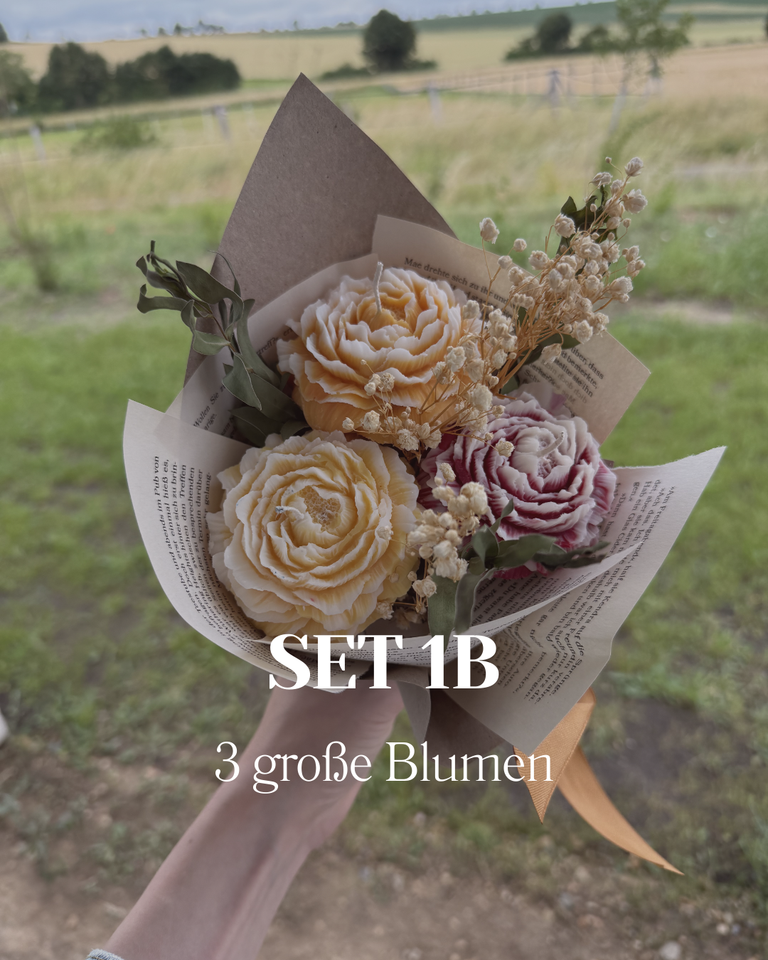Blumenstrauß Duftkerzen inkl. Trockenblumen | Book Edition