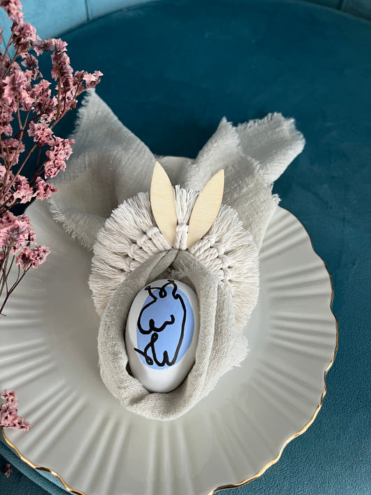 Serviettenring Boho Stil | Makramee Tisch Osterdekoration