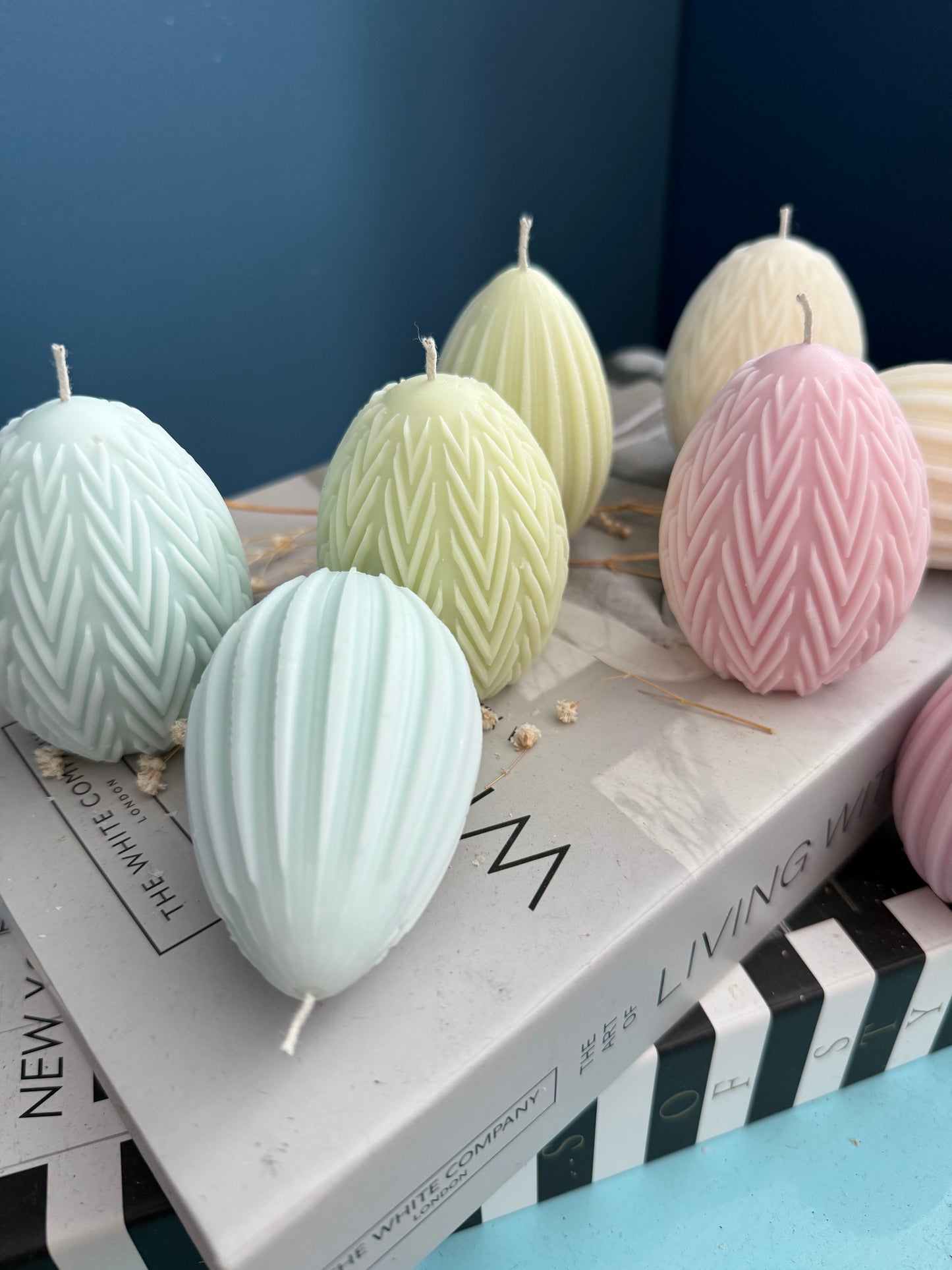 Osterei Kerzen | Eier Rapswachs Kerzen für Dekoration in Pastellfarben