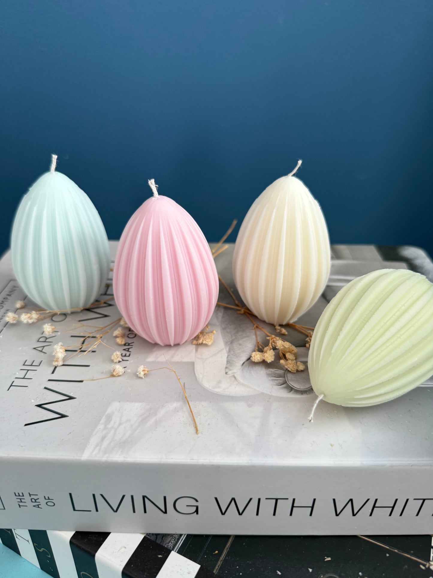 Osterei Kerzen | Eier Rapswachs Kerzen für Dekoration in Pastellfarben