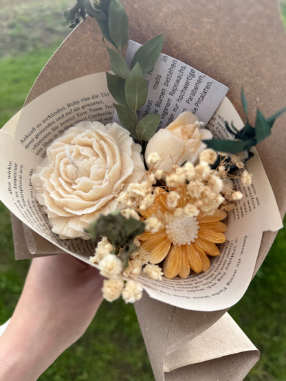 Blumenstrauß Duftkerzen inkl. Trockenblumen | Book Edition
