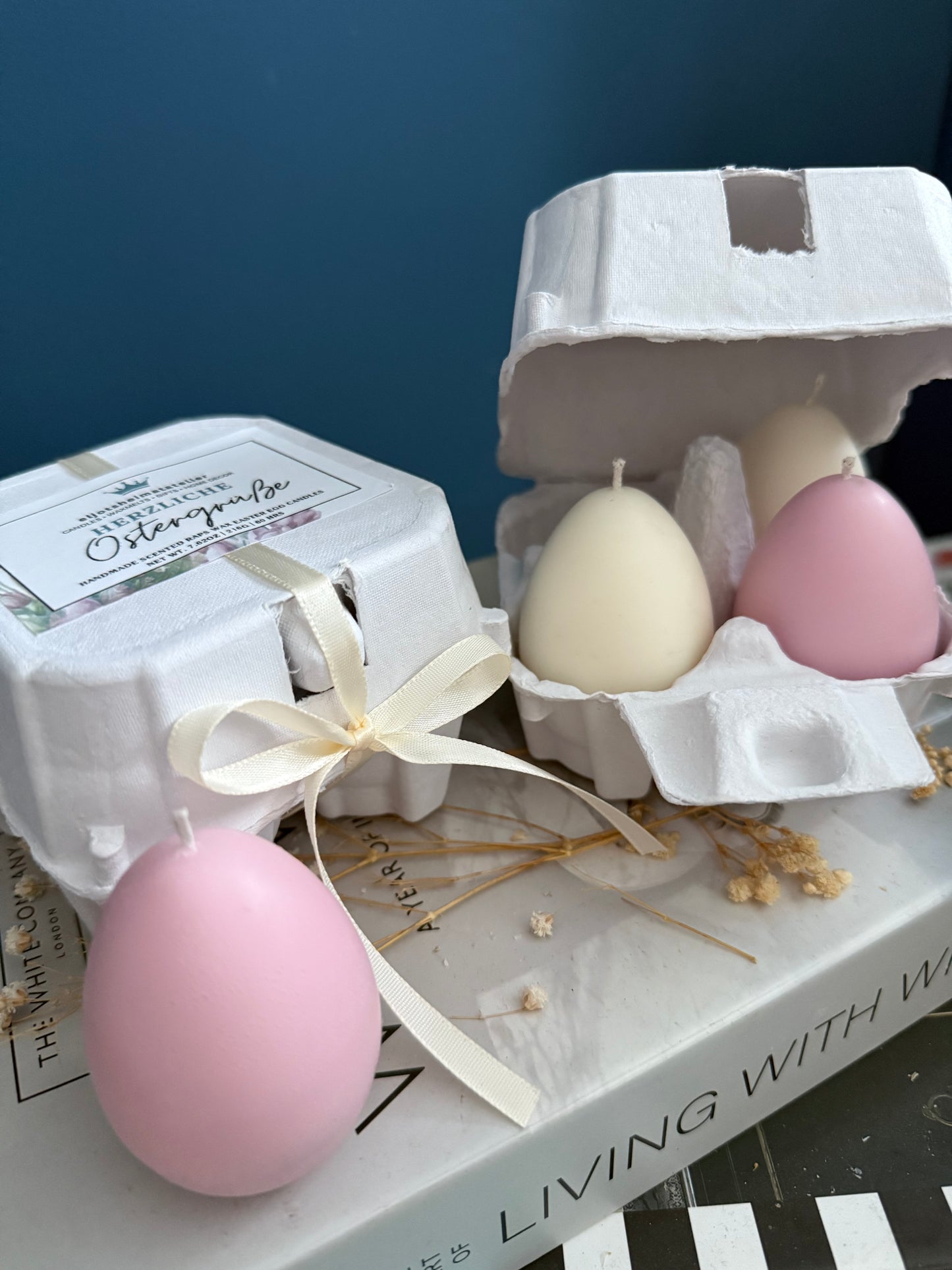 Ostereier Kerzen | Ostergrüße im Eierkarton