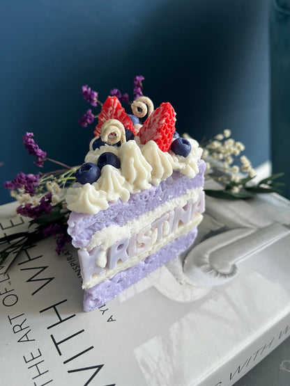 Geburtstags Duftkerze Namenskerze Tortenstück | Dessertkerze Pustekuchen