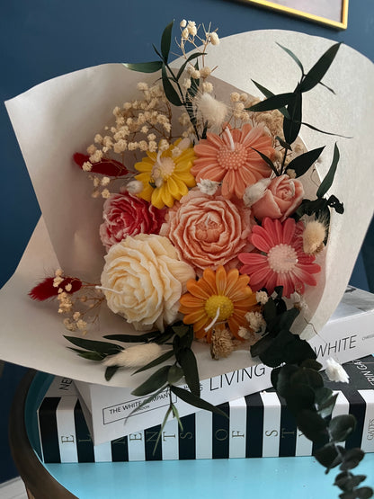 Blumenstrauß Duftkerzen inkl. Trockenblumen | klassischer Strauß