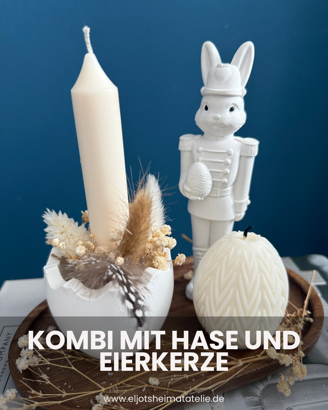 Eierschalen Kerzenhalter inkl. Trockenblumen als Osterdeko oder Ostergeschenk