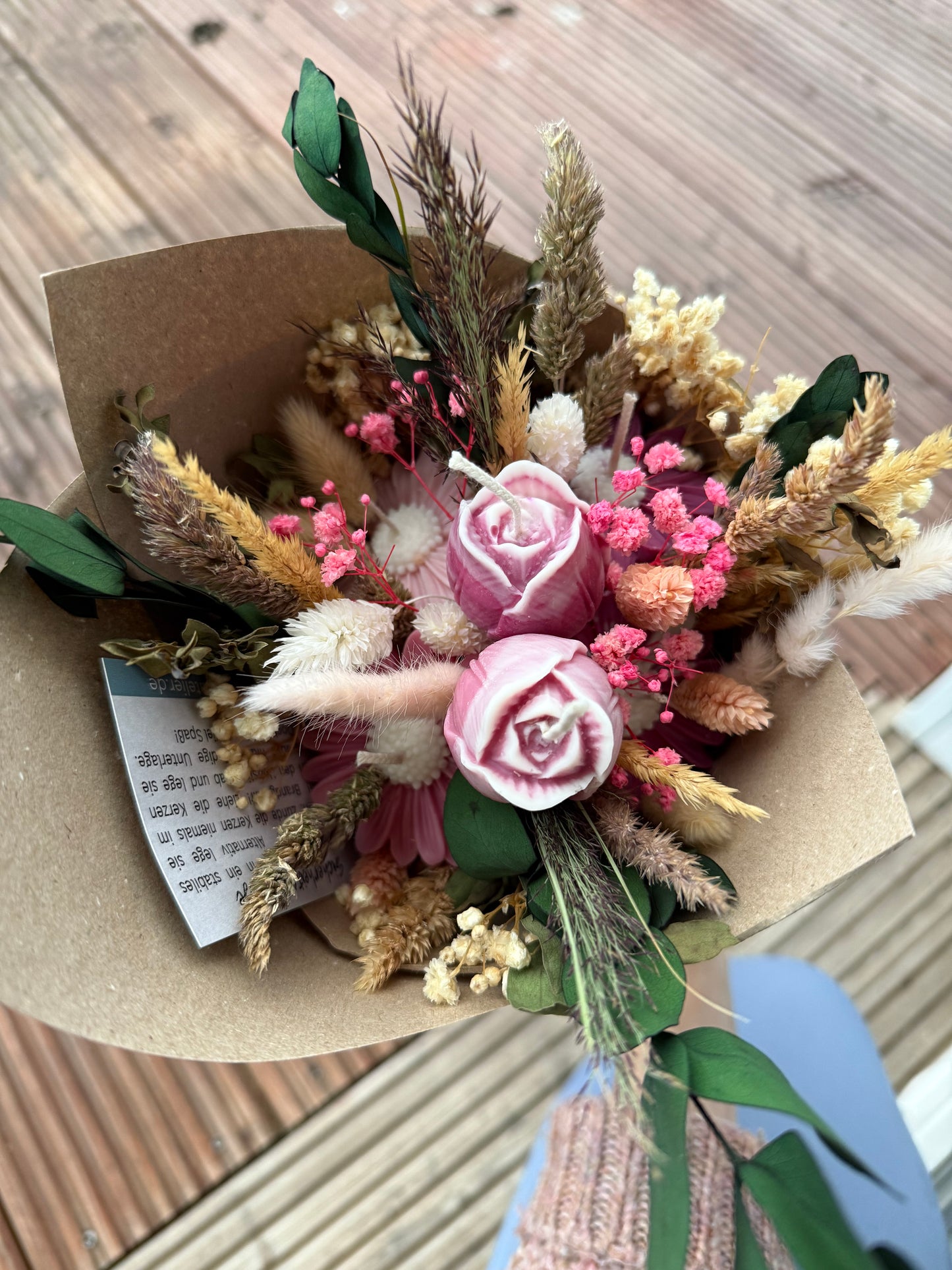 Blumenstrauß Duftkerzen inkl. Trockenblumen | klassischer Strauß