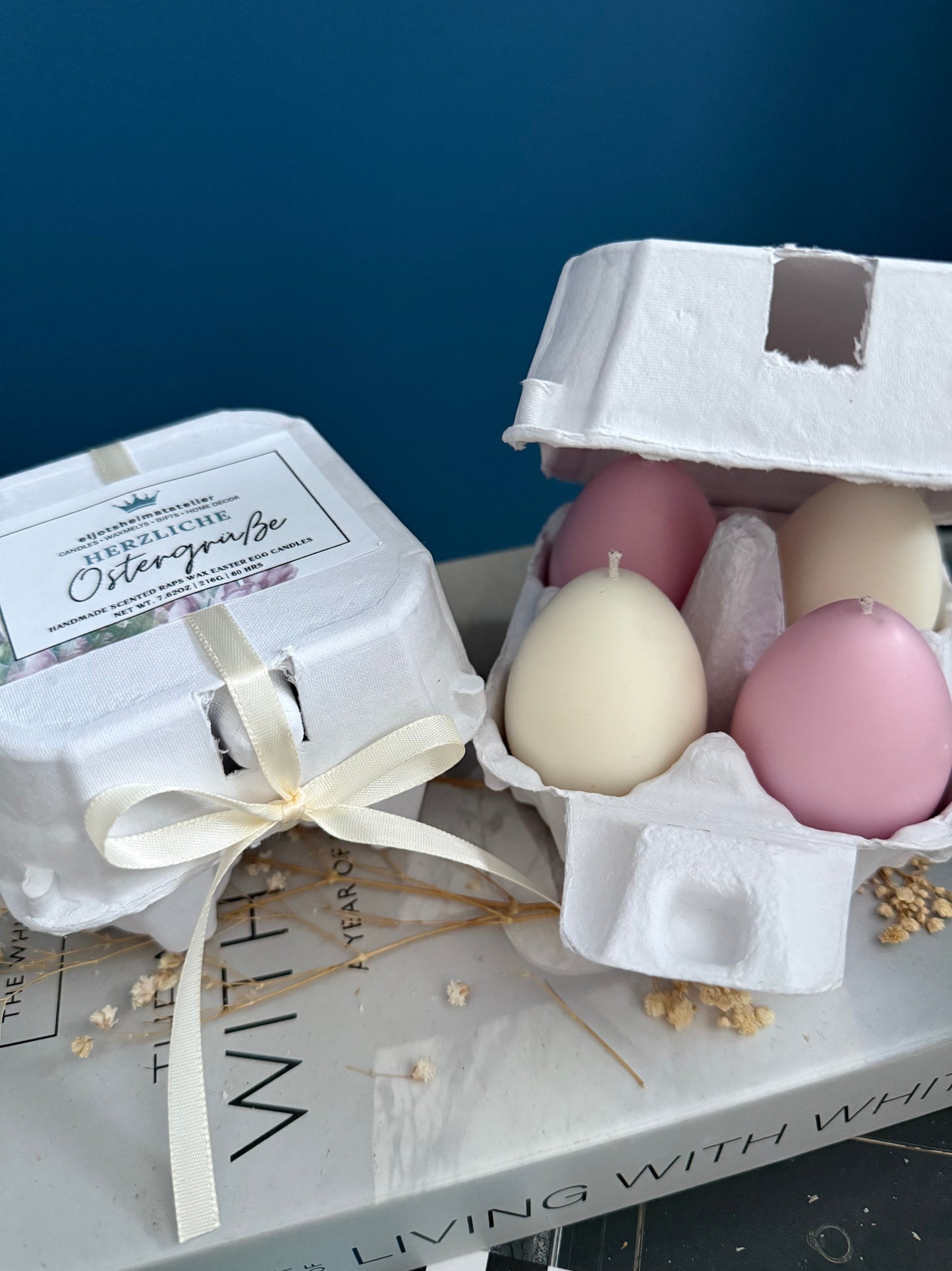 Ostereier Kerzen | Ostergrüße im Eierkarton