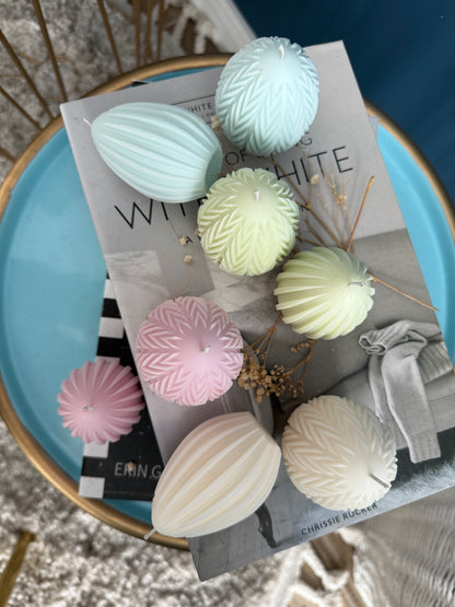 Osterei Kerzen | Eier Rapswachs Kerzen für Dekoration in Pastellfarben