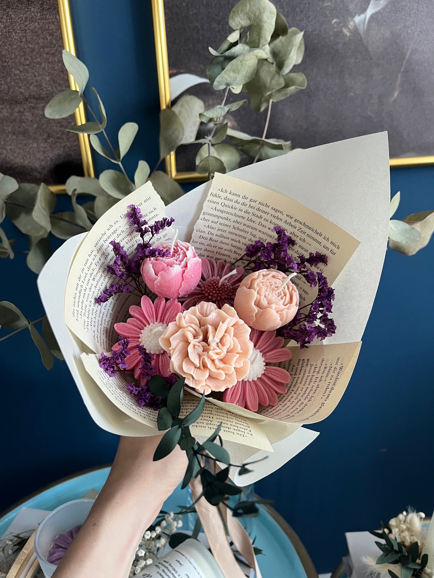 Blumenstrauß Duftkerzen inkl. Trockenblumen | Book Edition