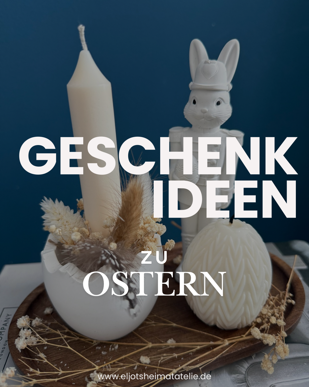 Eierschalen Kerzenhalter inkl. Trockenblumen als Osterdeko oder Ostergeschenk